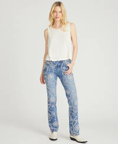 Driftwood Women's Kelly Bootcut Mid Rise Embroidered Jeans In Blue