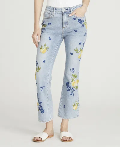 Driftwood Women's Mid-rise Embroidered Jeans In Blue
