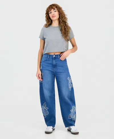 Driftwood Women's Parker Barrel X Rose Patchwork Jeans In Blue