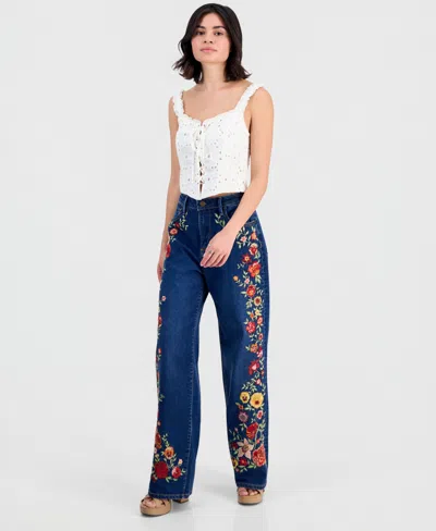 Driftwood Women's Penelope Wide-leg High-rise Jeans In Blue