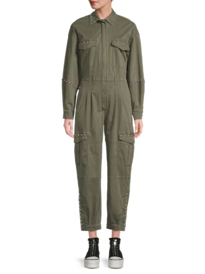 Driftwood Women's Studded Solid Jumpsuit In Olive