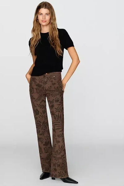 Driftwood Wyatt High Rise Flare Jeans In Brown