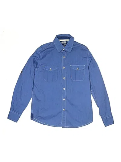 Pre-owned Drill Clothing Co Kids' Long Sleeve Button Down Shirt In Blue