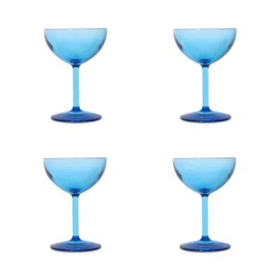 Drinique Coupe Glass Blue, Set Of 4