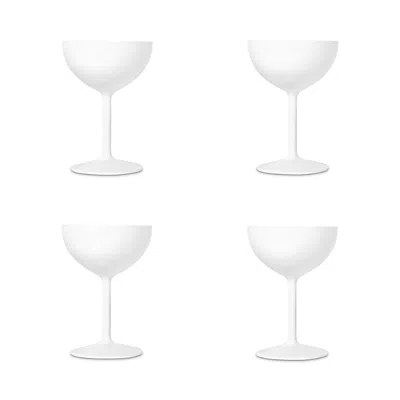 Drinique Coupe Glass Blue, Set Of 4 In White