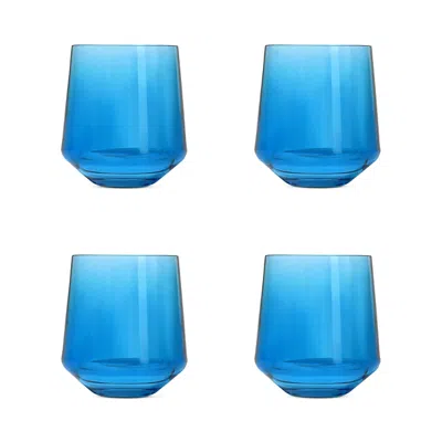 Drinique Stemless Amber Wine Glasses, Set Of 4 In Blue