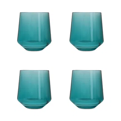 Drinique Stemless Amber Wine Glasses, Set Of 4 In Blue