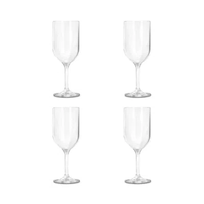 Drinique Wine Glass Blue, Set Of 4 In Transparent