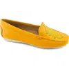 Driver Club Usa Nashville Embroidered Driving Loafer In Cheddar Tumbled/white Sole