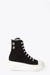 Drkshdw Abstract Sneak Black/milk/milk Black Cotton Lace-up High Sneaker With Chunky Sole - Abstract Hi Snea In Nero/latte