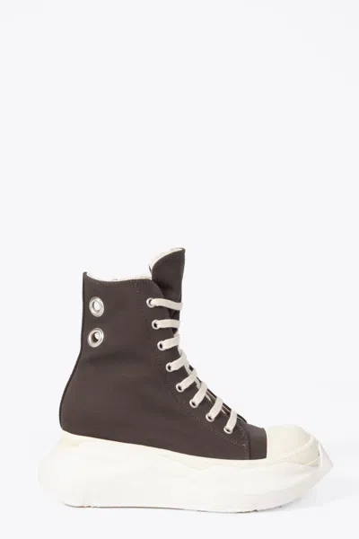 Drkshdw Abstract Sneak Dark Dust/milk/milk Charcoal Grey Cotton Lace-up High Sneaker With Chunky Sole - Abst In Antracite/latte