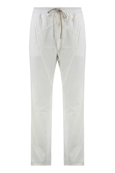 Drkshdw Adjustable Drawstring Cotton Trousers For Men In White