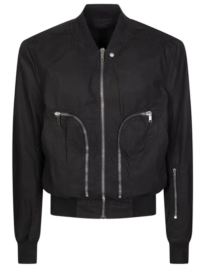 Drkshdw Bauhaus Flight Cropped Ribbed Details Bomber Jacket In Black