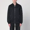 Drkshdw Ss24 Black Oversized Bomber Jacket For Men With Ribbed Cotton Hem In Black