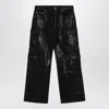 Shop Drkshdw Black Cargo Pants In Waxed Cotton