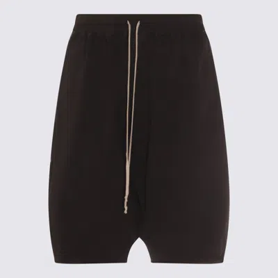 Drkshdw Black Cotton Shorts In Brown