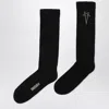 Drkshdw Black Cotton Socks With Logo In Brown