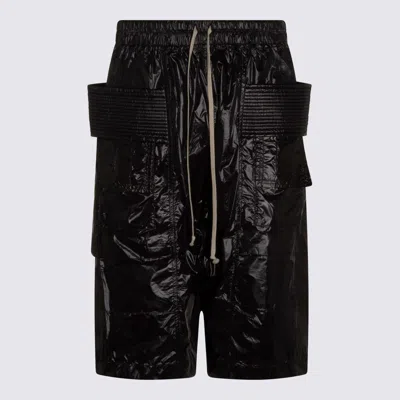 Drkshdw Black Cotton Creatch Cargo Pods Short
