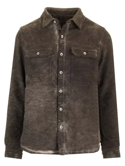 Drkshdw Black Denim Shirt In Grey
