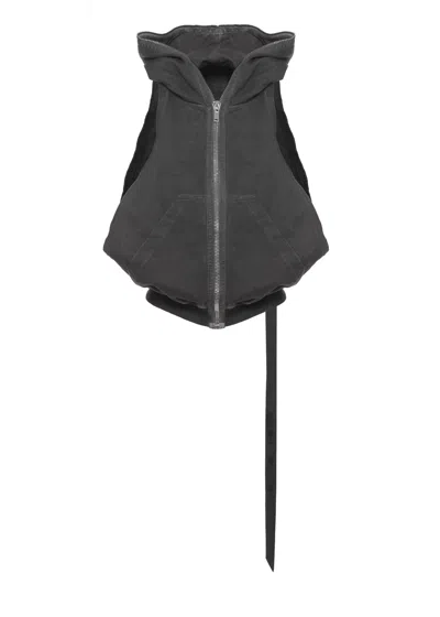 Drkshdw Black Hooded Zip Cotton Sweatshirt Top In Multi