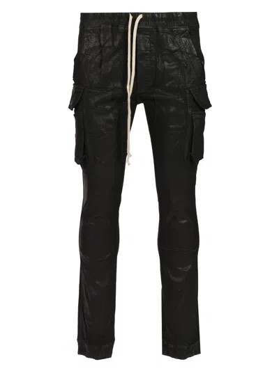 Drkshdw Black Mastodon Overdyed Foil Stretch Denim Trousers