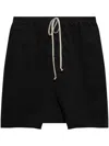 Shop Drkshdw Black Shorts With Elasticated Drawstring And Flap Pockets
