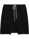 Shop Drkshdw Black Shorts With Elasticated Drawstring And Flap Pockets