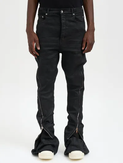 DRKSHDW DRKSHDW BOLAN BANANA BLACK WAX DENIM PANTS