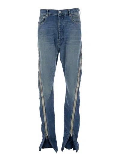 DRKSHDW DRKSHDW MEN 'BOLAN BANANA' BLUE JEANS WITH FRONT SLITS WITH ZIP IN DENIM MAN