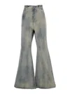Drkshdw Bolan Light Blue Jeans With Wide-flared Leg And Faded Effect In Denim Man In Gray