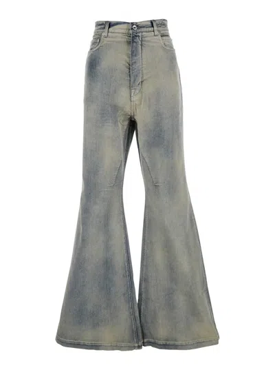 Drkshdw Bolan Light Blue Jeans With Wide-flared Leg And Faded Effect In Denim Man In Gray