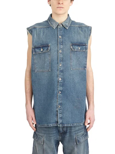 Drkshdw Camicia In Denim Senza Maniche Tommy Jumbo In Blue