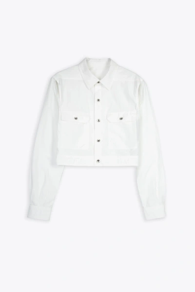 Drkshdw Cape Sleeve Cropped Outershirt White Poplin Cotton Outershirt - Cape Sleeve Cropped Outershirt