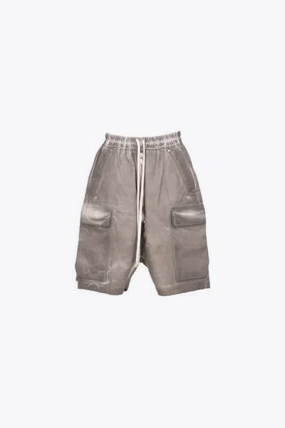 Drkshdw Cargobela Shorts Charcoal Grey Canvas Baggy Cargo Shorts - Cargobela Shorts In Antracite