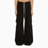 DRKSHDW CARGOBELAS BLACK COTTON WIDE TROUSERS