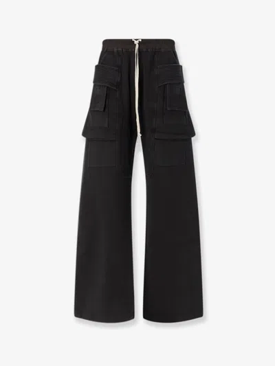 Drkshdw Cotton Cargo Trousers In Black