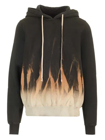 Drkshdw Cotton Hoodie Sun Flame In Black