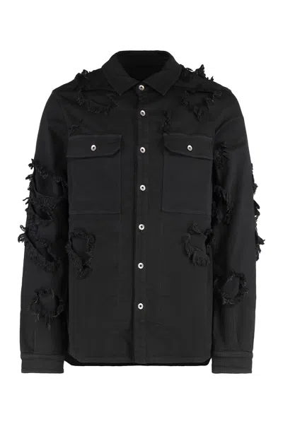 Drkshdw Cotton Overshirt In Black