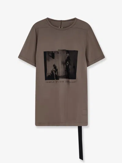 Drkshdw Cotton T-shirt With Level Print On The Front In Gray