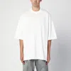 Drkshdw Jumbo White Crewneck T-shirt With Oversized Band In Cotton Man In Bianco
