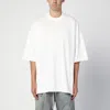 Drkshdw Jumbo White Crewneck T-shirt With Oversized Band In Cotton Man In White