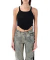 Drkshdw Cropped Tank Top In Black