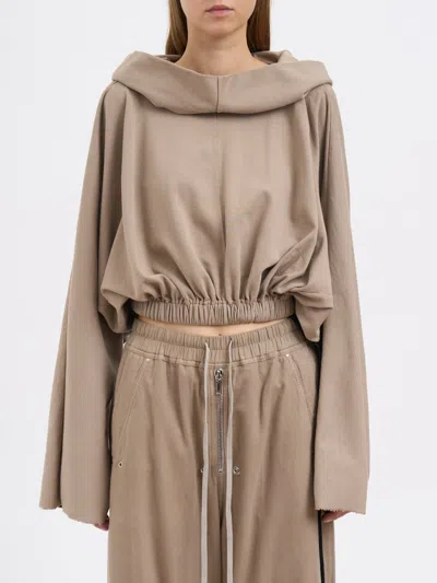 Drkshdw Cropped Hooded Dirty Pearl Sweatshirt In Neutral