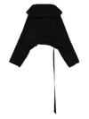 Drkshdw Cropped Hooded Tunic In Black