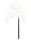Drkshdw Cropped Hooded Tunic In White