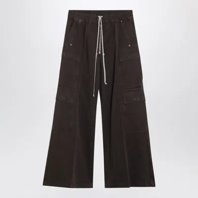 Drkshdw Dark Powder Grey Nylon Double Cargo Jumbo Belas Trousers In Brown