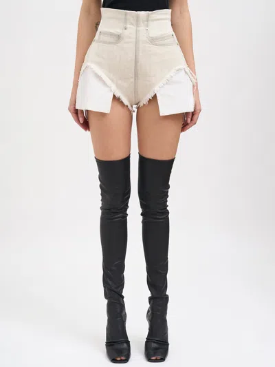 Drkshdw Denim Dirt Cutoff Shorts In Neutral