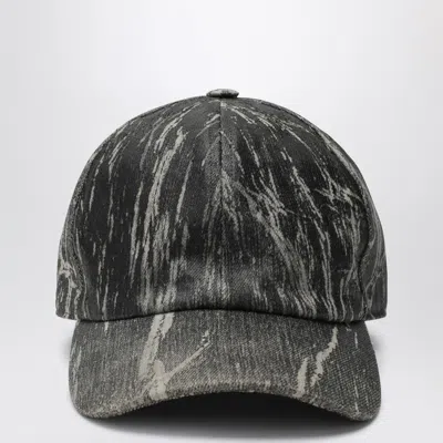 Drkshdw Denim Effect Fabric Baseball Cap In Black