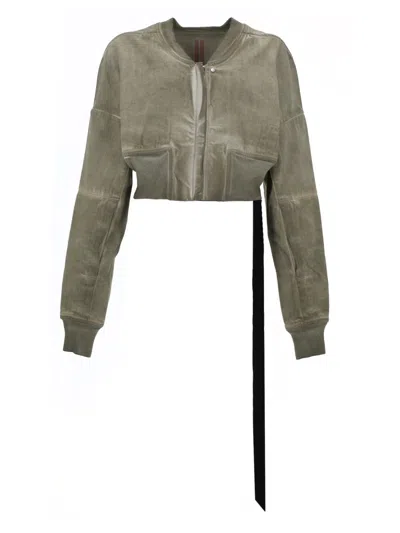Drkshdw Denim Flight Bomber Jacket In Green