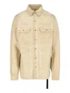 Drkshdw Denim Shirt With Lace In Beige